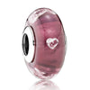 925 Sterling Silver Charm Shimmering Radiant Effervesence Heart Wavy Fancy Murano Glass Bead Fit Popular Bracelet Jewelry