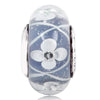 925 Sterling Silver Charm Shimmering Radiant Effervesence Heart Wavy Fancy Murano Glass Bead Fit Popular Bracelet Jewelry