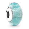 925 Sterling Silver Charm Shimmering Radiant Effervesence Heart Wavy Fancy Murano Glass Bead Fit Popular Bracelet Jewelry