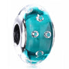 925 Sterling Silver Charm Shimmering Radiant Effervesence Heart Wavy Fancy Murano Glass Bead Fit Popular Bracelet Jewelry