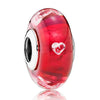 925 Sterling Silver Charm Shimmering Radiant Effervesence Heart Wavy Fancy Murano Glass Bead Fit Popular Bracelet Jewelry