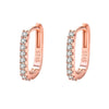 925 Sterling Silver Crystal Jewelry  Zircon Circle Hoop Earrings For Woman  XY0179