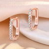 925 Sterling Silver Crystal Jewelry  Zircon Circle Hoop Earrings For Woman  XY0179