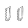925 Sterling Silver Crystal Jewelry  Zircon Circle Hoop Earrings For Woman  XY0179