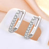 925 Sterling Silver Crystal Jewelry  Zircon Circle Hoop Earrings For Woman  XY0179