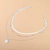 925 Sterling Silver Three-Layer Round Necklace Simple Snake Chain Charm Ball Chain Party Gift For Women's Exquisite Jewelry
