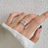 925 Sterling Silver Unique Lines Ring For Women Jewelry Finger Adjustable  Vintage Ring For Party Birthday Gift  Jewelry