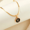 A-Z Capital Letter Initial Necklace for Women Snake Chain Alphabet Pendant Gold Plated Clavicle Necklaces Collar Jewelry Gift
