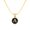 A-Z Capital Letter Initial Necklace for Women Snake Chain Alphabet Pendant Gold Plated Clavicle Necklaces Collar Jewelry Gift
