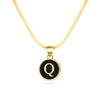 A-Z Capital Letter Initial Necklace for Women Snake Chain Alphabet Pendant Gold Plated Clavicle Necklaces Collar Jewelry Gift