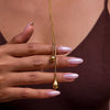 Minimalist Gold Color Plated Droplet Pendant Adjustable Y-Shaped Chain Tassel Necklace Stainless Steel - Image 3