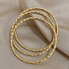 3pcs Gold Color Twist Stainless Steel Bangle Bracelet Chic Classic Tibetan Buddha Bracelet Golden Stacked Bangles For Women - Image 4