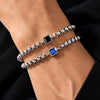 Men's Zircon Charm Bracelet, 4mm Square Chain Stainless Steel Bracelets, Jewelry Gift for Men - Image 5