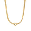 Casual Style Gold Color Layered Stainless Steel Cuban Link Heart Chain For Women Necklace Girlfriend - Image 6