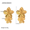Stylish Vintage Flower Stud Earrings Gold Plated Stainless Steel For Women Party сережки женск - Image 11