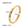 Classic Minimalist Gold Color Plated Inlay Zircon Hammer Patterned Circular Bracelets Stainless Steel Jewelry Party - Image 7