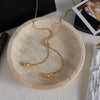 Minimalist Gold Color Plated Droplet Pendant Adjustable Y-Shaped Chain Tassel Necklace Stainless Steel - Image 6