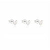 3Pcs Smooth Love Butterfly Back Stud Earrings For Women, Gold Plated Heart Earrings Silver Color lMinimalist Jewelry Gift - Image 4