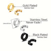 4Pairs Stainless Steel Men's Ear Clips Punk Style Gold Plated Non-Pierced Fake Piercing Earrings for Women Men - Image 3