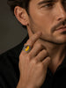 Vintage Silver Tiger's Eye Stone Rings 10 14MM Retro Style Large Stone Finger Rings Jewelry for Men - Image 2