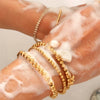 Gold Plated Silver Color Elastic Beads Bracelets Bangles For Woman Stainless Steel Beaded Chain Bracelet - Image 4