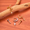 Titanium Crescent Moon Cartilage Earring Dainty Helix Tragus Labret Screwback Stud Piercing Body Jewelry - Image 3