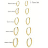 1/5 Pairs of Huggie Hoop Earrings for Women, Gold Plated Stainless Steel Lightweight Hinged Small Thin HoopS - Image 2