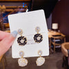 Elegant Pearl White Black Camellia Earrings Ladies Temperament Retro Earrings Birthday Gifts - Image 4