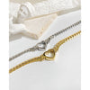 Casual Style Gold Color Layered Stainless Steel Cuban Link Heart Chain For Women Necklace Girlfriend - Image 5