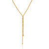 Pearl Fringe Y-shaped Chain Necklace Stainless Steel Gold Color-plated Women's Necklace - Image 1