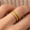 Stainless Steel Textured Rings with Starburst Heart and Three-Piece Options - Image 13