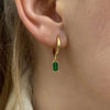 French Emerald Geometric Hoop Stainless Steel Earrings for Women Party Jewelry Accessories Zircon Crystal Drop Earring - Image 1