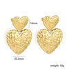 Cubic Chunky Heart Charms Dangling Earrings for Woman/Girls Stainless Steel Gold Plated Smooth Mental Drop Earring - Image 20