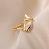 Butterfly Opening Rings For Women Stainless Steel Insect Butterfly Adjustable Finger Ring Engagement Wedding Jewelry Gift - Image 4