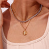 Minimalist Delicate Crystal Filled Hollow Moon and Sun Pendant Gold Plated Stainless Steel Necklaces For Woman - Image 5