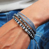 3pcs/set Men's Braided Bracelet Set, Stone Couple's Bracelet, Bohemian Ethnic Cotton and Linen Hand-woven Bracelet - Image 4