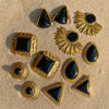 Stainless Steel Pvd Gold Plated Black Stone Earrings Statement Golden Metal for Women Gala Giftсерьги - Image 1