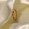 Simply Dainty Twisted Pearl Pvd Gold Plated Stainless Steel Stacking Ring inoxydab - Image 3