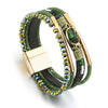 Charm Crystal Stone Beaded Leather Bracelet for Women Retro Metal Tube Handmade Braided Multilayer Wrap Bracelets Jewelry - Image 10