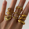 Stainless Steel Open Ring Personality Charms Pvd Gold Plated Jewelry for Women - Image 1