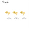 3Pcs Smooth Love Butterfly Back Stud Earrings For Women, Gold Plated Heart Earrings Silver Color lMinimalist Jewelry Gift - Image 7