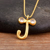 Shiny A-Z Letters Inlaid Rhinestones Pendant Necklace For Female Male Initial Name Clavicle Chain Accessories - Image 14