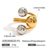Minimalist Gold Color Plated Stainless Steel Double tone Line Hollow Steel Ball Ring Personality Statement Stackable - Image 7