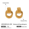 Threaded Wrap Ear Studs Pvd Stainless Steel Gold Color Geometric Door Handle Earrings Women's Jewelry - Image 7
