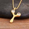 Shiny A-Z Letters Inlaid Rhinestones Pendant Necklace For Female Male Initial Name Clavicle Chain Accessories - Image 28