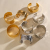 Unique Stainless Steel Metal Wide Cuff Open Bracelet Bangle Gold Pvd Plated Essential - Image 2