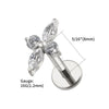 Titanium CZ Four-Point Star Flat Back Stud Earring Helix Cartilage Monroe Medusa Tragus Piercing - Image 11