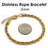 10 Pieces Rope Bracelet Gold Color Stainless Steel Rope Chain Bracelet for Women Men - Image 10