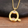 Shiny A-Z Letters Inlaid Rhinestones Pendant Necklace For Female Male Initial Name Clavicle Chain Accessories - Image 21