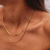 Stainless Steel Flat Snake-Chain Necklace in Multiple Styles - Image 35